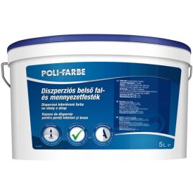   Poli-Farbe beltéri diszperziós fal- és mennyezetfesték fehér 5 liter