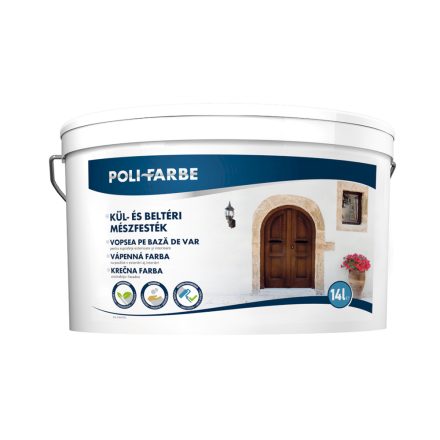 Poli-Farbe kül- és beltéri mészfesték fehér 14 liter